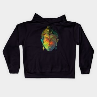 Buddha on pipal leaf Kids Hoodie